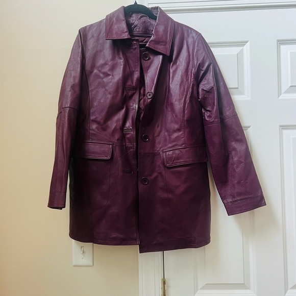 Centigrade Jackets & Blazers - Women's Medium Deep Purple Leather Trench Coat
